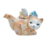 0073535/в цвете Гжель Чайник КОТИК мал. Авт. Тарыгин М. В.