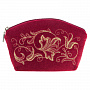 Косметичка бархатная "Романс". Бордовая с золотой вышивкой, фотография 1. Интернет-магазин ЛАВКА ПОДАРКОВ