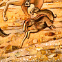 Картина янтарная "Охота. Погоня за зайцем" 40х60 см, фотография 4. Интернет-магазин ЛАВКА ПОДАРКОВ