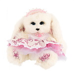  Нат.мех  Сувенир Игрушка "ЗАЙКА В ПЛАТЬЕ" (мех калифорнийского кролика) 