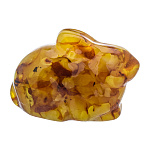 00697971 Янтарь Скульптура КРОЛИК-4 сидит светл