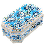 31002/17*10см-овал-сюжет  Хохлома Шкатулка "ЗИМА.СЮЖЕТ" Р5 Н 0006