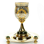 13729 Златоуст НАБОР подарочный водочный "Эгоист": рюмка +блюдце, Нефрит в П/У(67)