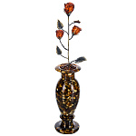 0090014-НП Янтарная композиция "РОЗА В ВАЗЕ" 37*7.5см(коньячный)