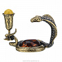 Статуэтка с янтарем "Змея с рюмкой", фотография 1. Интернет-магазин ЛАВКА ПОДАРКОВ