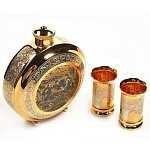 10515/ФД Златоуст Набор"Охотники на привале":Фляга + 2 стопки в П/У 