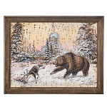 Картина на бересте "Хозяин тайги" 30х40 см