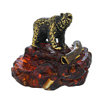 0061771-НП Изделия из янтаря, бронзы Композиция "МЕДВЕДЬ НА ОПУШКЕ"   6*8*7см