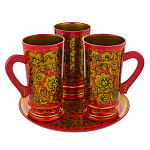 Питейный набор для пива "Кудрина". Хохлома