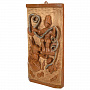 Деревянное резное панно "Балда и черт" 40х23 см, фотография 2. Интернет-магазин ЛАВКА ПОДАРКОВ