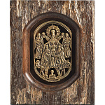 0026054 ИКОНА "БМ "ПОКРОВСКАЯ" литье бронза ,дуб.