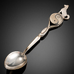 0015559-СОБАКА Серебро 875° Ложка "ВОСТОЧНЫЙ ГОРОСКОП"  Sl 075 26,7