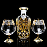 0035201 Златоуст Набор коньячный "ЭСТЕТ":Графин + 2 фужера в уп.