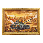 Картина янтарная "Танк Т-90 А" 40х60 см