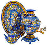 0069380 Самовар электрический "ЛАНДЫШИ" на голубом 5 л