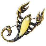 0051125/2180.4 Брошь Скорпион Египетский (белый)