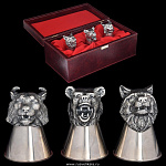 0027258 НАБОР подарочный "ХИЩНИК" 3стопки в ПУ