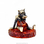 Бронзовая статуэтка на янтарной подставке "Волк", фотография 2. Интернет-магазин ЛАВКА ПОДАРКОВ
