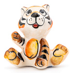 /цвет Гжель Скульптура ТИГРЕНОК МИККИ  4см в цвете