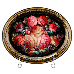 Поднос с авторской росписью "Цветы" 38х31 см