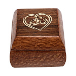0061587 Нат.дерево Шкатулка для обручальных колец, лайсвуд