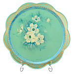 Поднос с авторской росписью "Цветы" 34х34 см