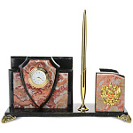 0035172/6724  Нат.камень Письменный набор "ЩИТ" креноид