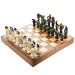 7343  Шахматы коллекционные фарфоровые "Карнавал" 64*64см 