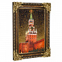 Картина янтарная "Спасская башня ночью" 60х40 см, фотография 1. Интернет-магазин ЛАВКА ПОДАРКОВ
