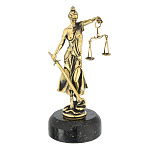 0061761 Скульптура Бронза "ФЕМИДА" 5*11см на камне 5*2см