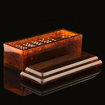 3597 Янтарное домино "КОСТЯШКИ"с янтарными бортиками 19*6.5*7см