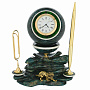 Настольный набор с часами-шаром "Тигр" из натурального камня, фотография 1. Интернет-магазин ЛАВКА ПОДАРКОВ