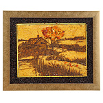 0063824-25*20см Картина янтарная "ОКРАИНА"  (кварцевый песок, янтарь, каменная крошка)