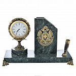 Часы-визитница из камня настольные "Пограничная служба"