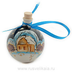 -0,05л Фарфор МИНИ-ШТОФ"Игрушка-Шарик"новогодний в цвете и золоте 0,05л в комплекте 