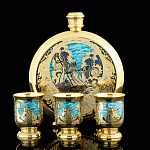 0057225 Златоуст Набор Охотника (Фляжка, 3 рюмки) Р-21712