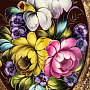 Поднос с авторской росписью "Цветы" 30х23 см, фотография 2. Интернет-магазин ЛАВКА ПОДАРКОВ