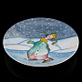 Декоративная тарелка "Зима. Мальчик". Форма Эллипс. ИФЗ, фотография 1. Интернет-магазин ЛАВКА ПОДАРКОВ