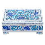 0069621 Хохлома Шкатулка музыкальная  цветы на беломС0423 Р7