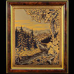  Златоуст ГРАВЮРА "Лесные дали" м.р. в раме 0446