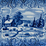 Тарелка сувенирная настенная "Зима". Гжель, фотография 2. Интернет-магазин ЛАВКА ПОДАРКОВ