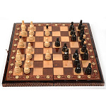 3821/45*21см Шахматы резные (липа, медь, кость моржа)