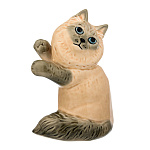 0061271  Сувенир Скульптура "ПЕРСИКОВАЯ КИСКА" фарфор 10*14см