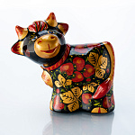 0066331/2  Хохлома СИМВОЛ ГОДА 2021 Бык-Копилка"15*15 см (фарфор)