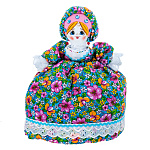 300796-Сувенир. Кукла-Грелка на чайник МАРФА (голуб.)