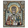Деревянная резная икона "Святой Николай Чудотворец" 35х28 см, фотография 1. Интернет-магазин ЛАВКА ПОДАРКОВ