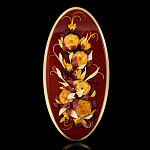 0055281-НП ПАННО "Цветы" янтарное шир.30см, высота 60см