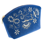 -2090000011937 Сумка тк.бархат Мод 258 Рис 772 А разм 14*21*3 /тк.бархат т-синий /4.23.04/ зо