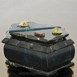 0017915 Нат.камень Шкатулка для украшений Змеевик (2044)