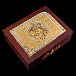 0057351 Златоуст Шкатулка ГЕРБ РФ 24*19*8 см